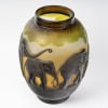 1925 Emile Gallé – Vase Eléphants Verre Multicouche Brun, Jaune et Vert 13