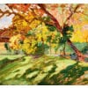CHARRETON Victor Ecole Française 20è Siècle Paysage ensoleillé Huile sur panneau Signée 26