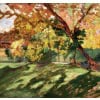 CHARRETON Victor Ecole Française 20è Siècle Paysage ensoleillé Huile sur panneau Signée 22