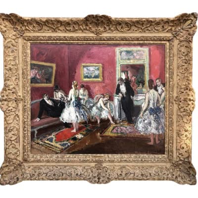 COSSON Marcel Peinture 20è Siècle l’Opéra de Paris Le salon des abonnés Huile Sur Toile Signée Certificat d’authenticité