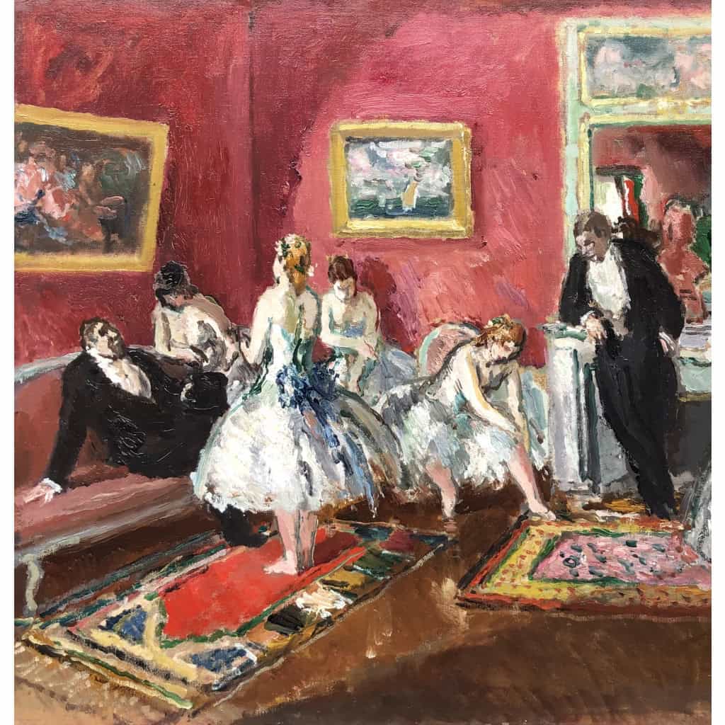 COSSON Marcel Peinture 20è Siècle l’Opéra de Paris Le salon des abonnés Huile Sur Toile Signée Certificat d’authenticité 10
