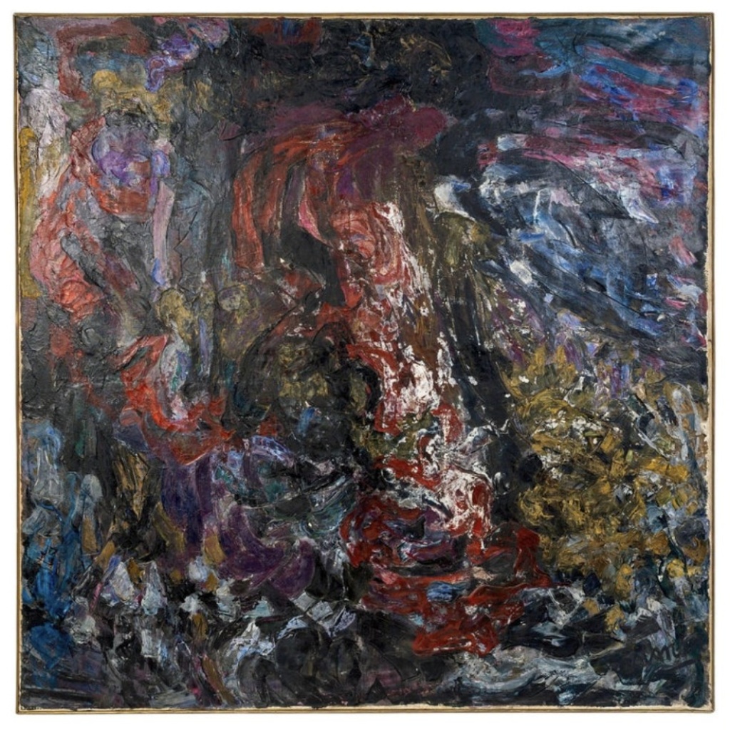 Grande peinture abstraite signée par Asimon et datée de 1960 3