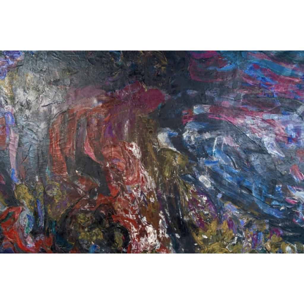 Grande peinture abstraite signée par Asimon et datée de 1960 5