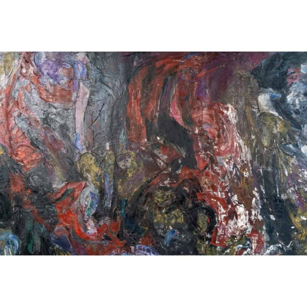 Grande peinture abstraite signée par Asimon et datée de 1960 9