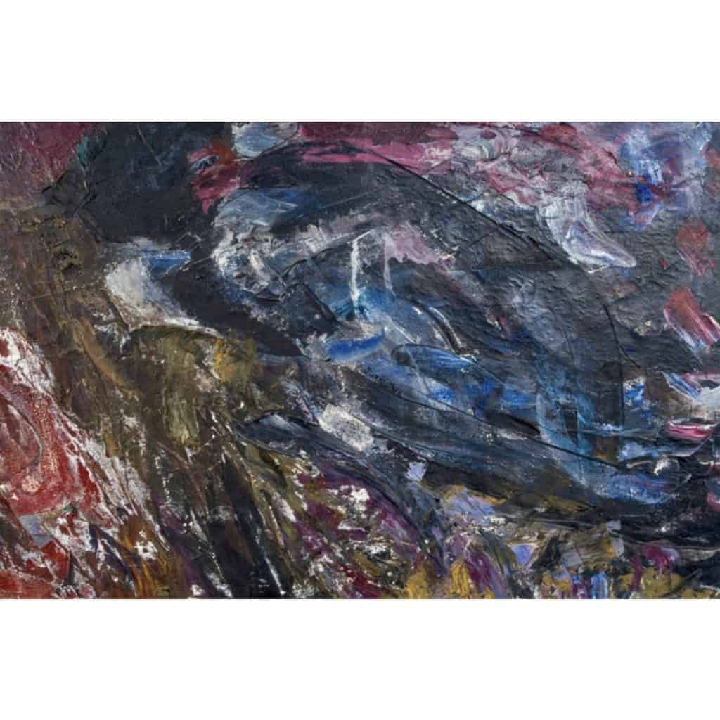 Grande peinture abstraite signée par Asimon et datée de 1960 7