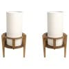 1960 Paire de lampes naturalistes en bois par Maison Roche 7