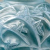 1912 René Lalique – Vase Sauterelles Verre Opalescent Double Couche Patiné Bleu 11