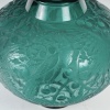 1924 René Lalique – Vase Aras Verre Vert Canard Patiné Blanc 14