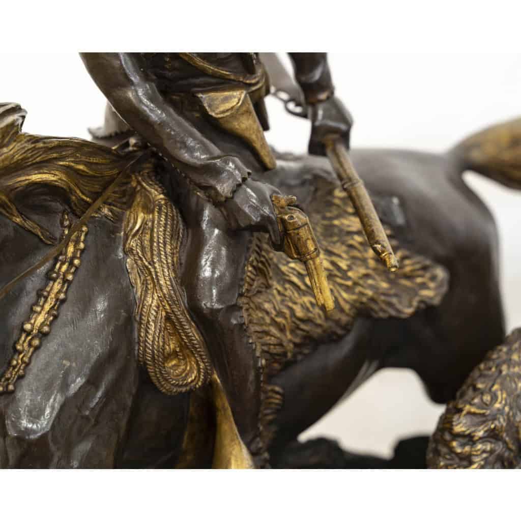 Groupe En Bronze « Chasse Au Bison » , Isidore Jules Bonheur (1827-1901) , Peyrol Edt – Bronze 13