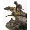 Groupe En Bronze « Chasse Au Bison » , Isidore Jules Bonheur (1827-1901) , Peyrol Edt – Bronze 30