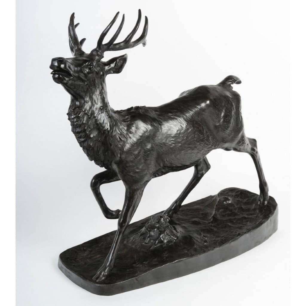Sculpture – Le Cerf Debout (Grand Modèle) , Antoine – Louis Barye (1795-1875) – Bronze 4
