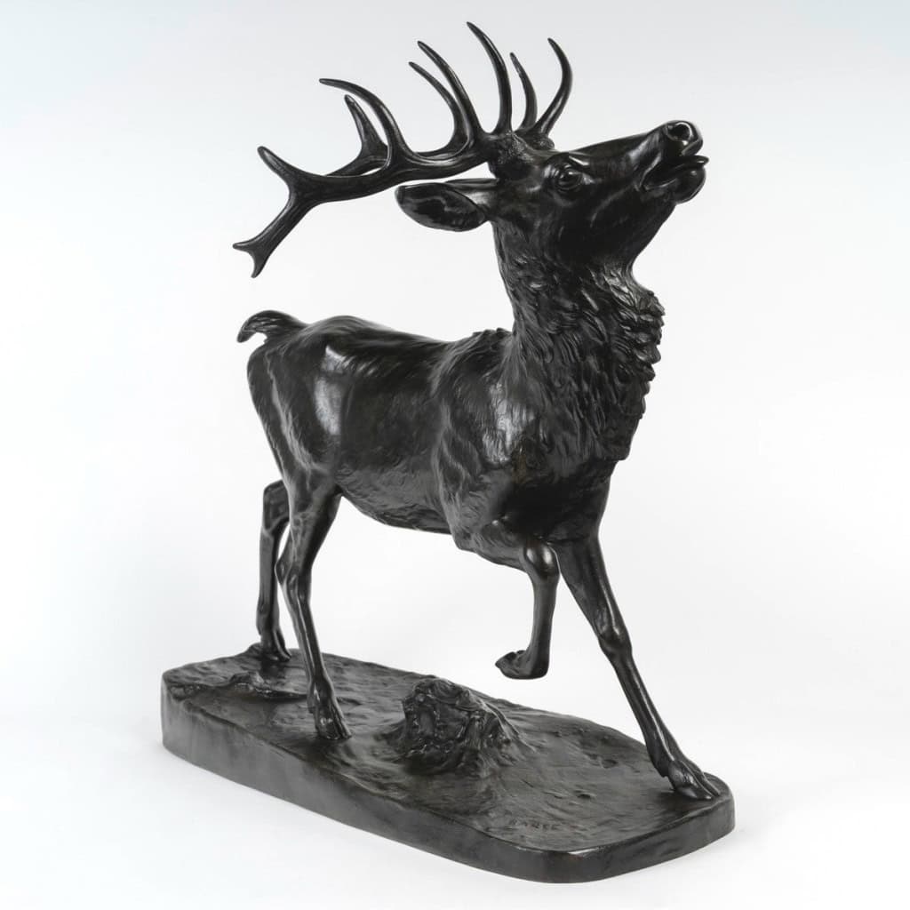 Sculpture – Le Cerf Debout (Grand Modèle) , Antoine – Louis Barye (1795-1875) – Bronze 7
