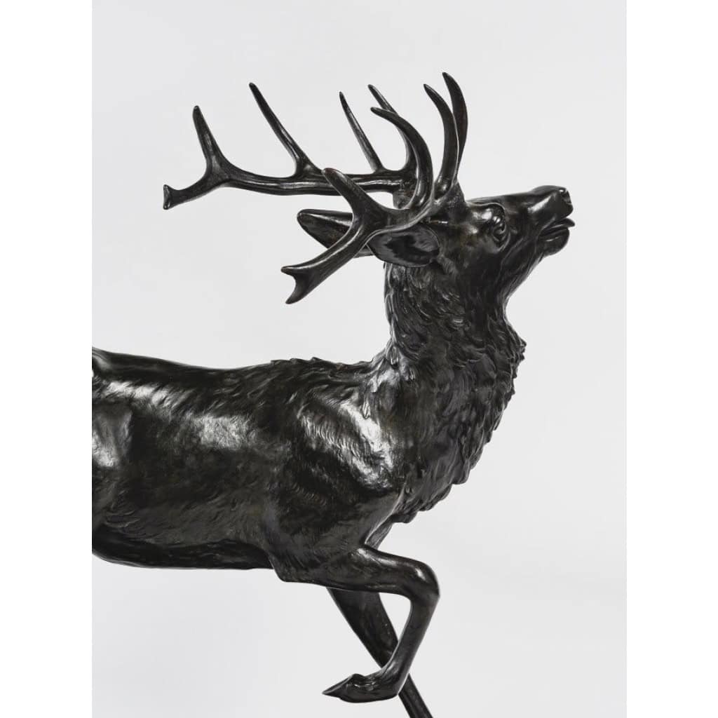 Sculpture – Le Cerf Debout (Grand Modèle) , Antoine – Louis Barye (1795-1875) – Bronze 8