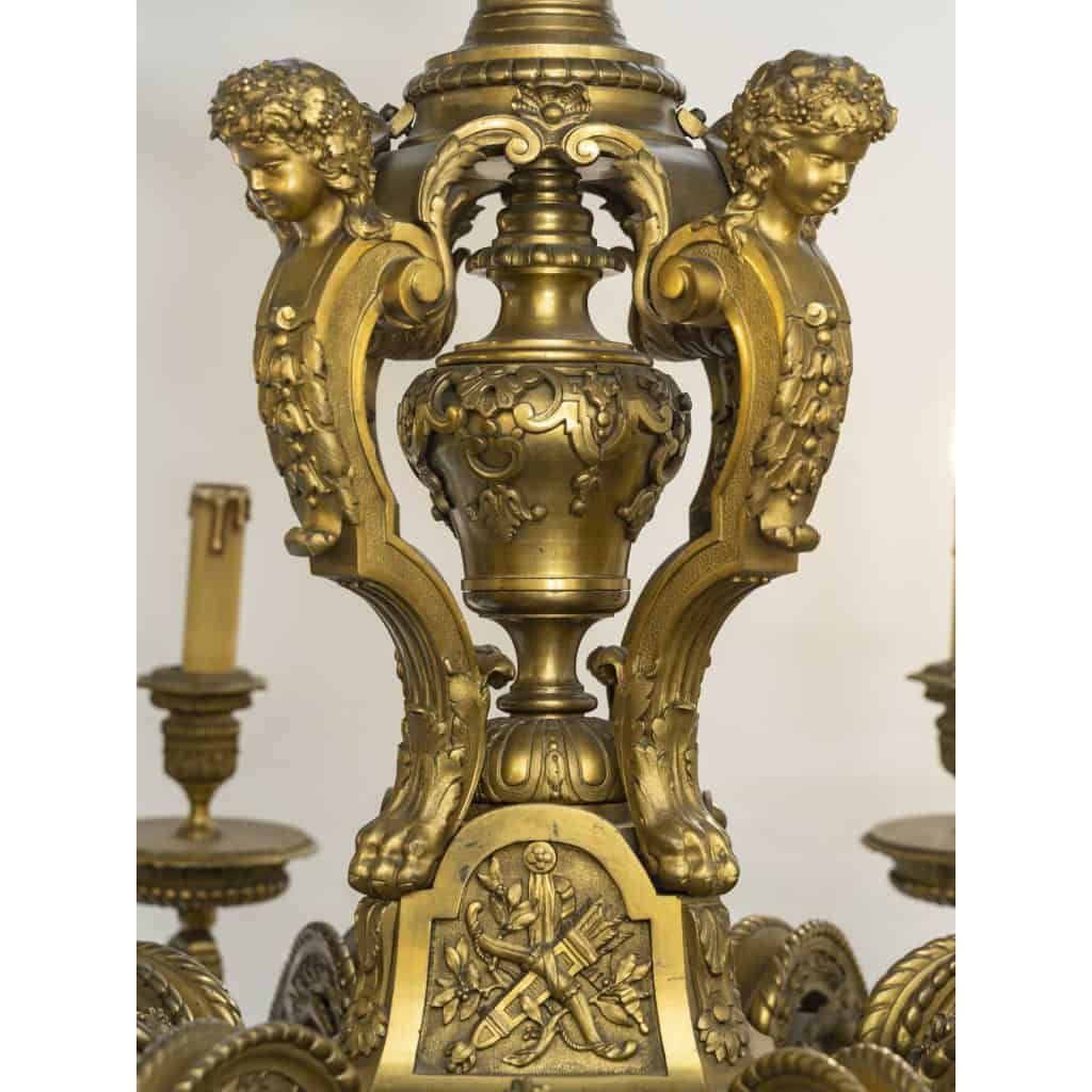 Important lustre Mazarin attribué à Ernest MOTTHEAU (1841-1905) 8