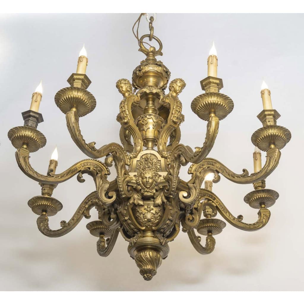 Important lustre Mazarin attribué à Ernest MOTTHEAU (1841-1905) 4