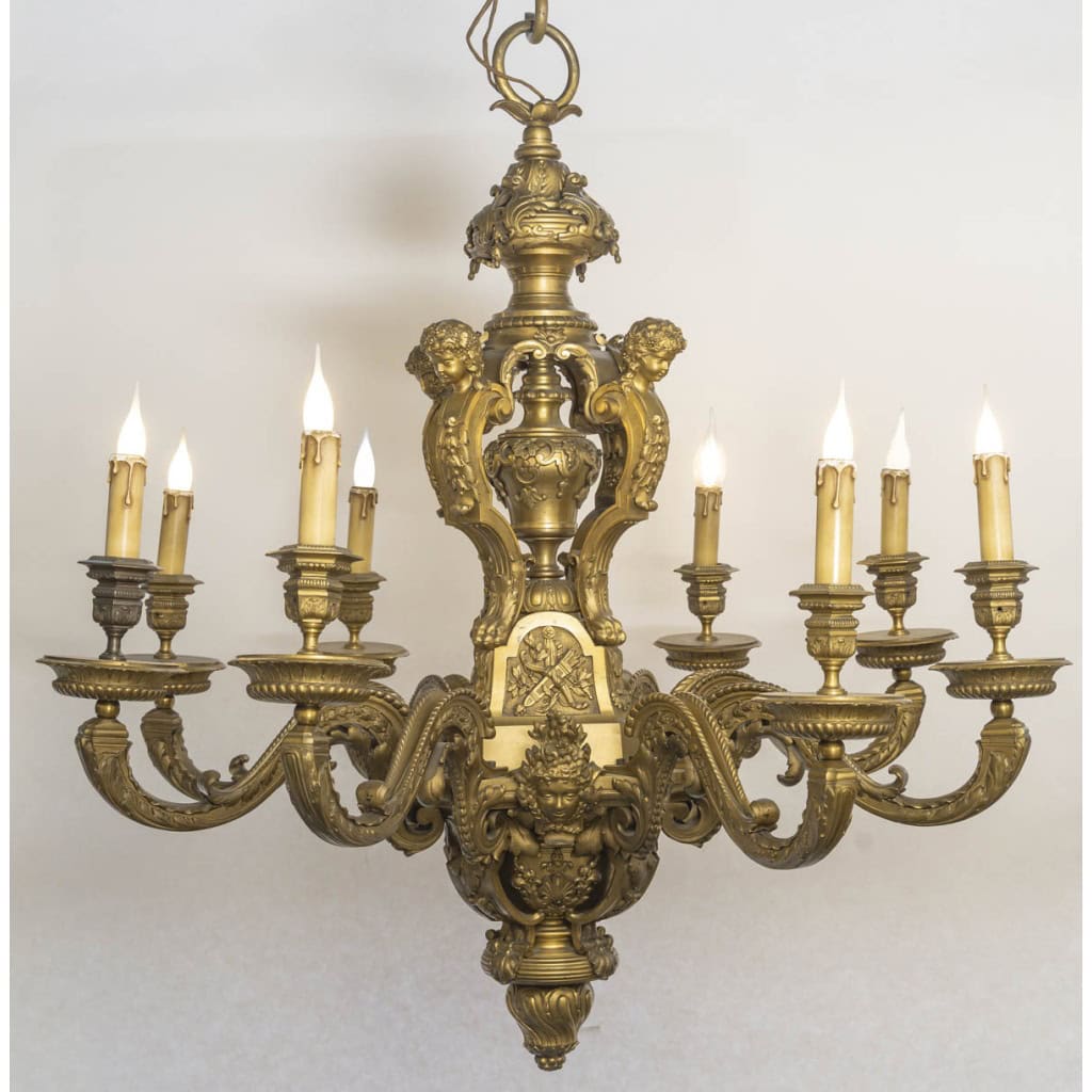 Important lustre Mazarin attribué à Ernest MOTTHEAU (1841-1905) 3
