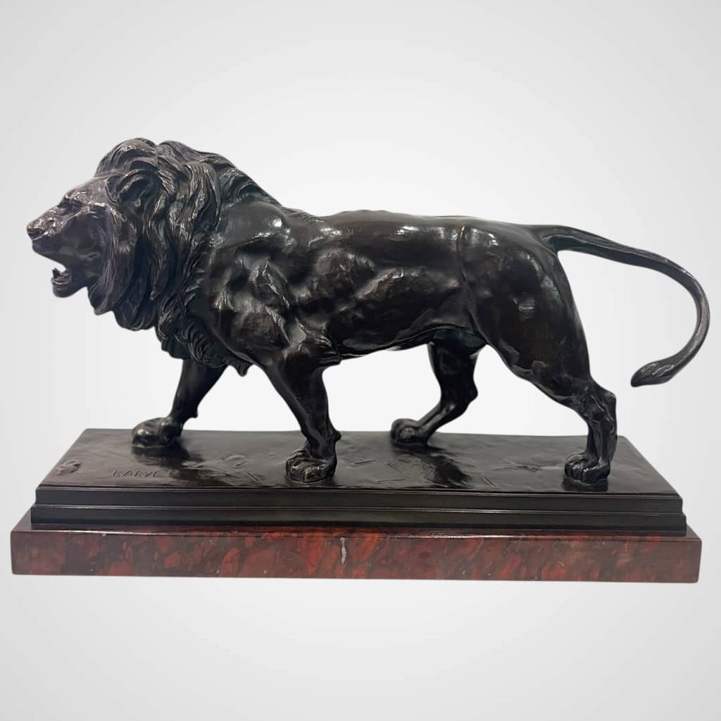 Sculpture – Le Lion Marchant , Antoine – Louis Barye (1795-1875) – Bronze 6