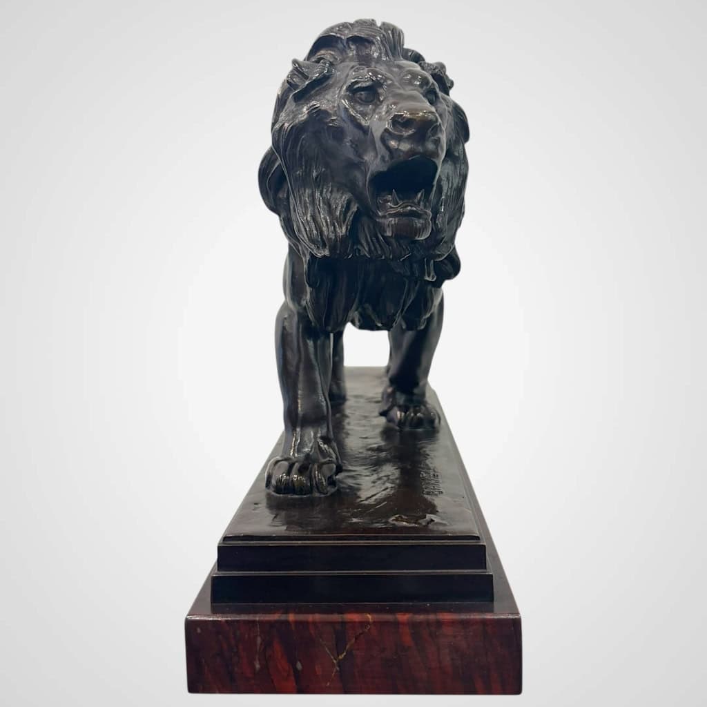 Sculpture – Le Lion Marchant , Antoine – Louis Barye (1795-1875) – Bronze 5