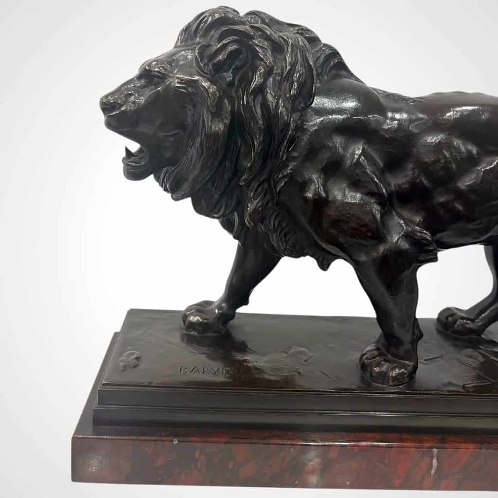 Sculpture – Le Lion Marchant , Antoine – Louis Barye (1795-1875) – Bronze 7