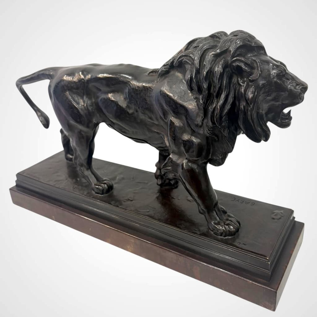 Sculpture – Le Lion Marchant , Antoine – Louis Barye (1795-1875) – Bronze 9