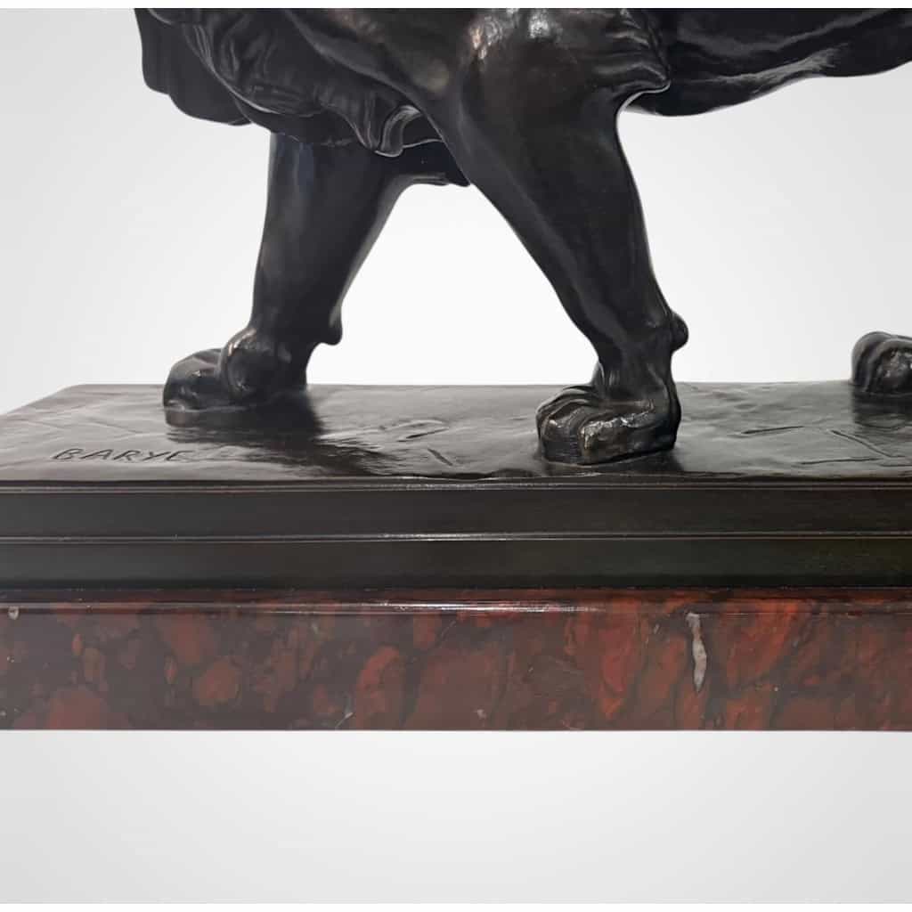 Sculpture – Le Lion Marchant , Antoine – Louis Barye (1795-1875) – Bronze 13