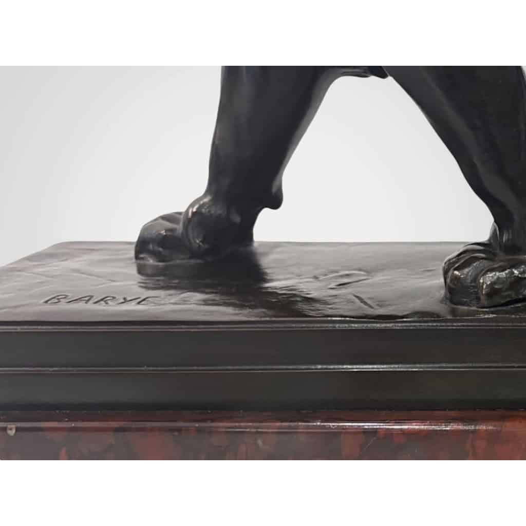 Sculpture – Le Lion Marchant , Antoine – Louis Barye (1795-1875) – Bronze 14