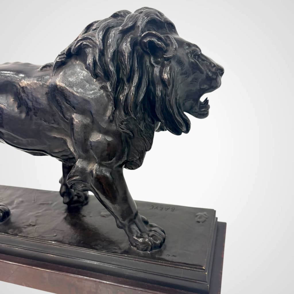 Sculpture – Le Lion Marchant , Antoine – Louis Barye (1795-1875) – Bronze 10