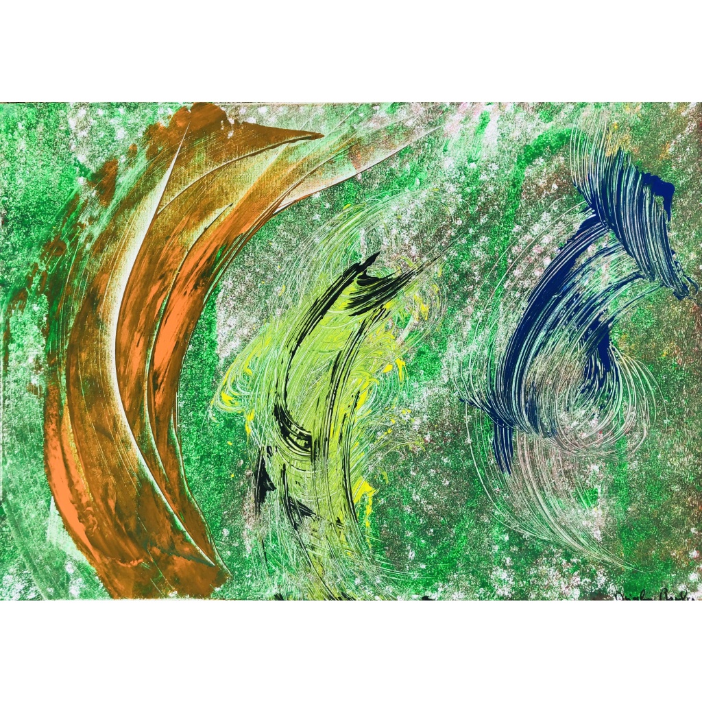 RAVELINE Miroslav Composition Abstraite Huile Sur Toile Signée 3