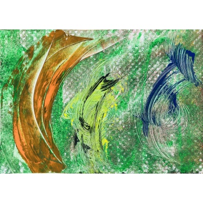 RAVELINE Miroslav Composition Abstraite Huile Sur Toile Signée 3