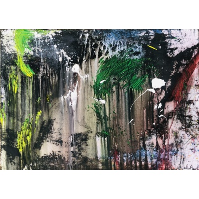 RAVELINE Miroslav Composition Abstraite Huile Sur Toile Signée