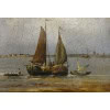 Tableau. Marine. H/T  » retour de pêche  » fin XIX ème siècle 12