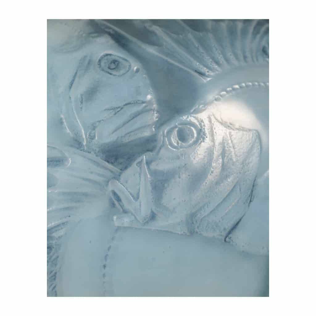 1924- RENE LALIQUE ,Vase «Poissons» Verre Opalescent 5