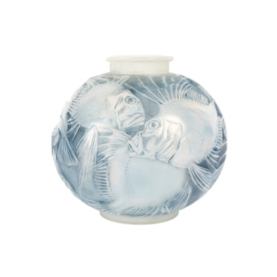 1924- RENE LALIQUE ,Vase «Poissons» Verre Opalescent