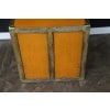 Malle Moynat à chapeaux , forme cube en toile orange. 36