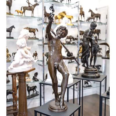 Sculpture – Une Trouvaille à Pompéi , Hippolyte Alexandre Moulin (1832-1884) – Bronze