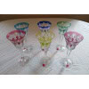6 grands verres de couleurs Roemer signés Saint Louis  » Musset » 21