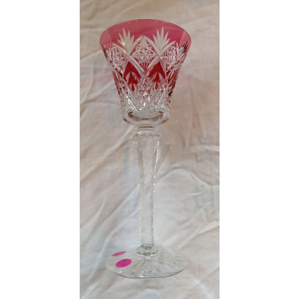 6 grands verres de couleurs Roemer signés Saint Louis  » Musset » 10