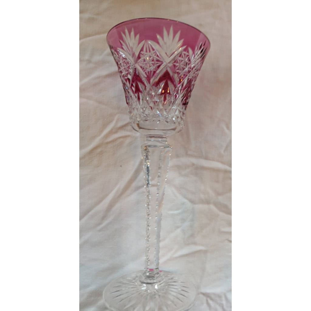 6 grands verres de couleurs Roemer signés Saint Louis  » Musset » 7