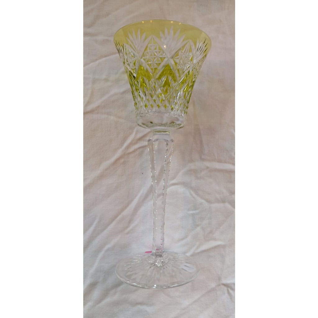 6 grands verres de couleurs Roemer signés Saint Louis  » Musset » 6