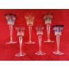 6 grands verres de couleurs Roemer signés Saint Louis  » Musset » 13