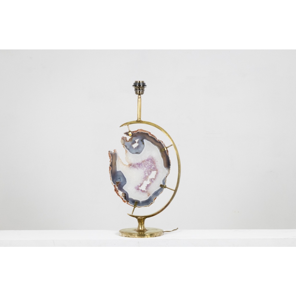 Lampe en bronze et améthyste. Années 1970. LS6460275S 5