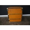 Malle Moynat à chapeaux , forme cube en toile orange. 29