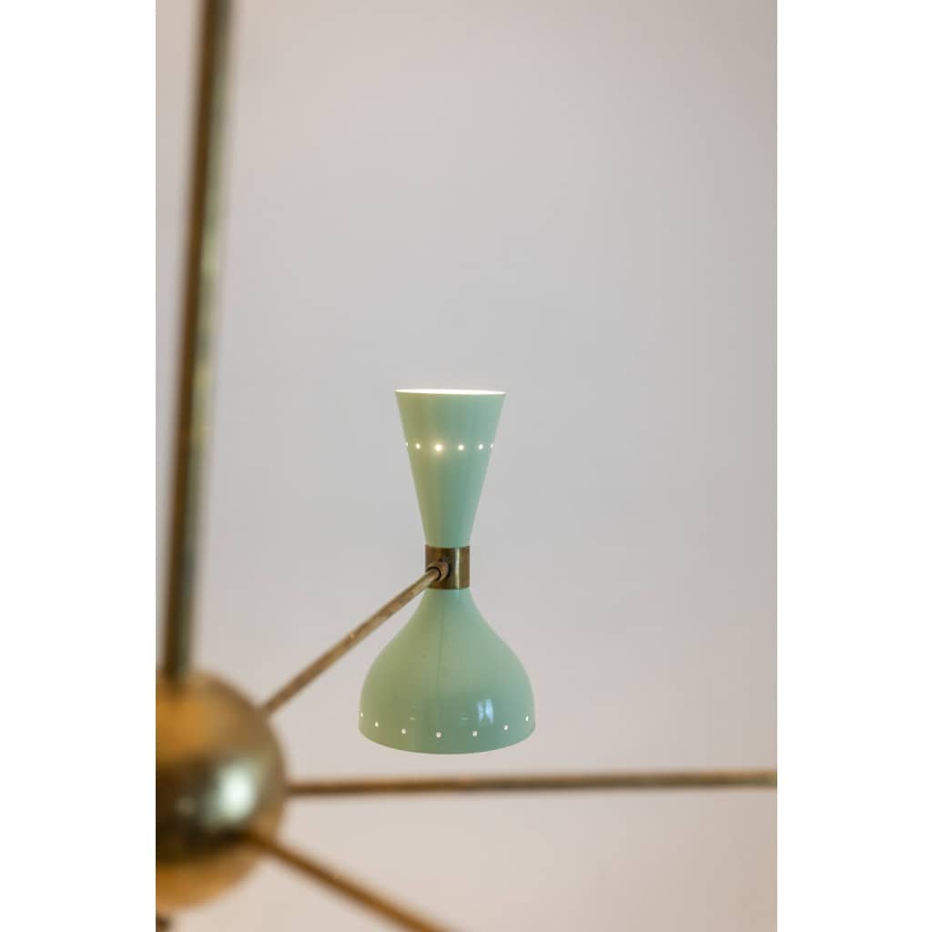 Lustre rayonnant de forme diabolo à 12 lumières. Contemporain. LS65881156T 5