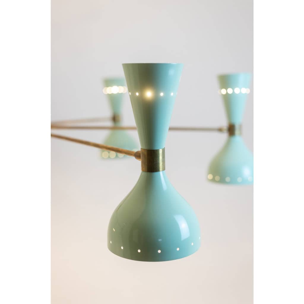 Lustre rayonnant de forme diabolo à 12 lumières. Contemporain. LS65881156T 8