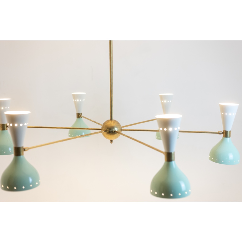 Lustre rayonnant de forme diabolo à 12 lumières. Contemporain. LS65891156T 5