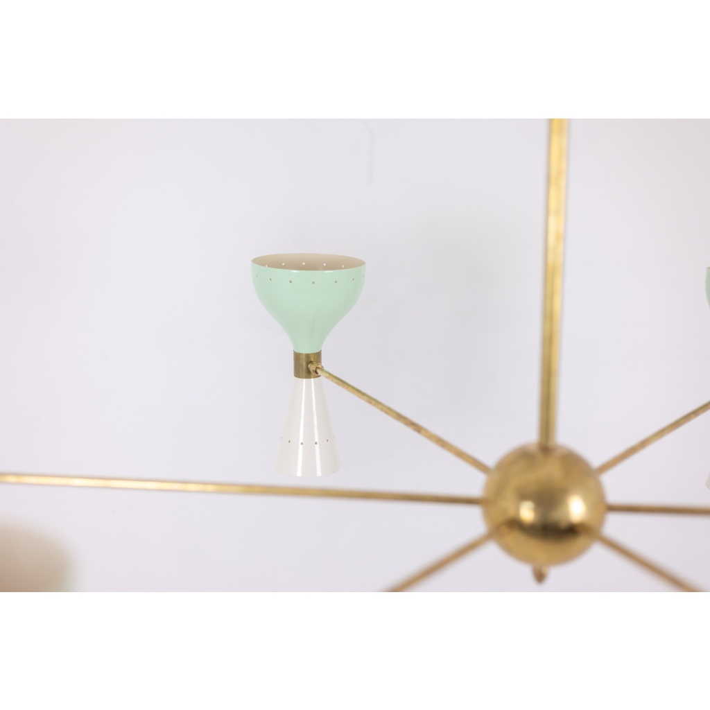Lustre rayonnant de forme diabolo à 12 lumières. Contemporain. LS65891156T 13