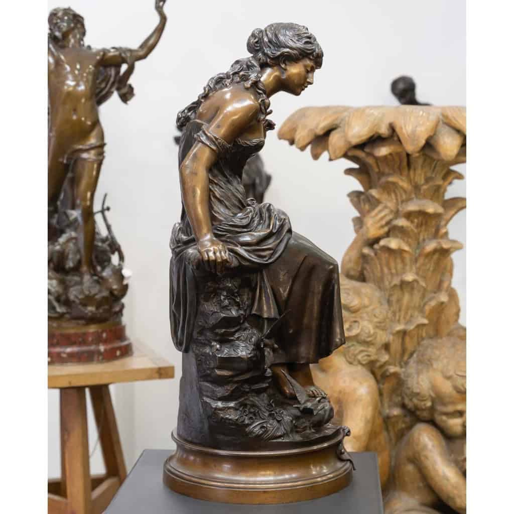 Sculpture – Le Retour Des Hirondelles , Auguste Moreau (1834-1917) – Bronze 6