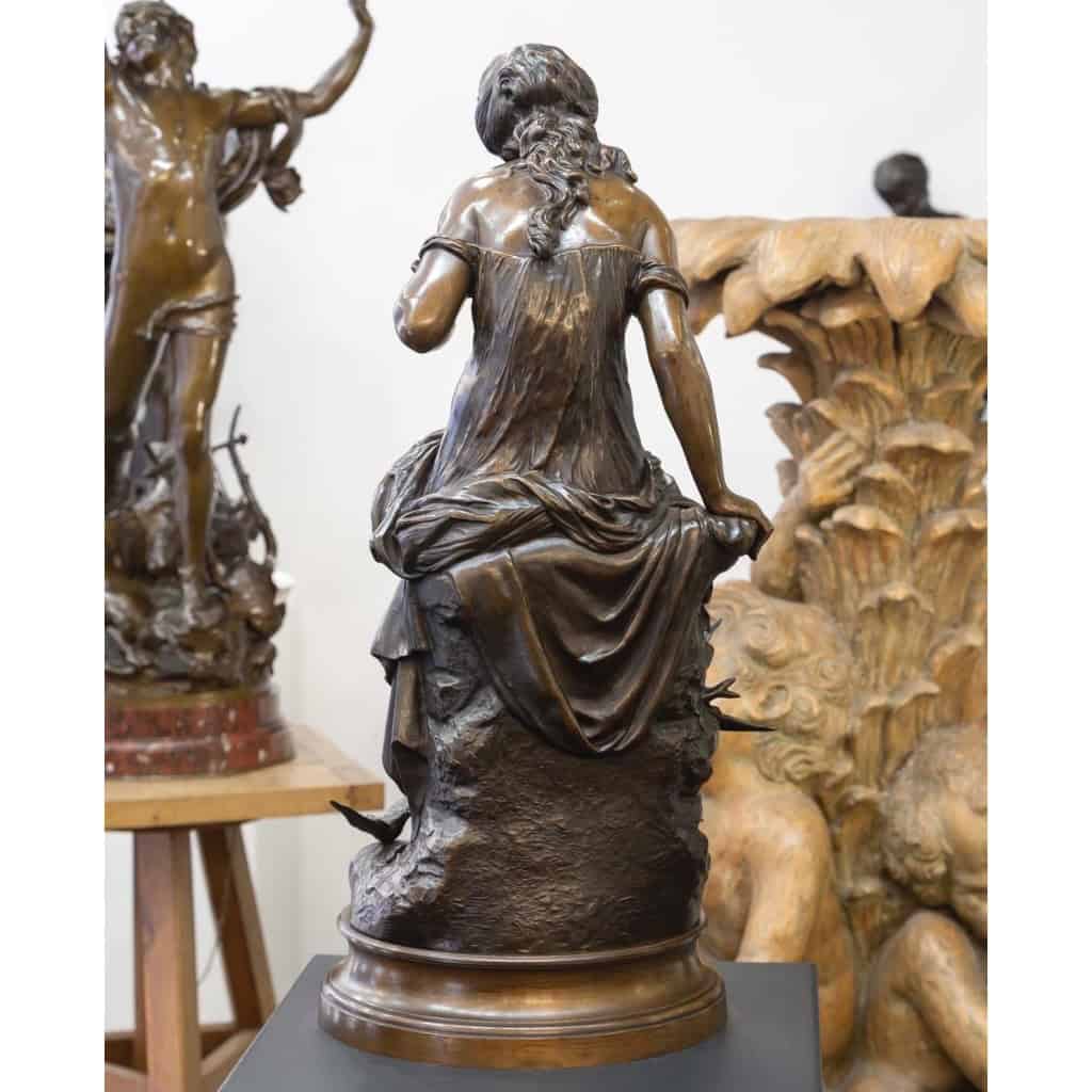 Sculpture – Le Retour Des Hirondelles , Auguste Moreau (1834-1917) – Bronze 7