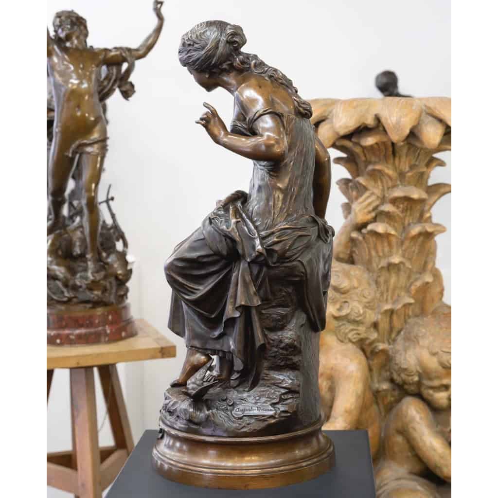 Sculpture – Le Retour Des Hirondelles , Auguste Moreau (1834-1917) – Bronze 8