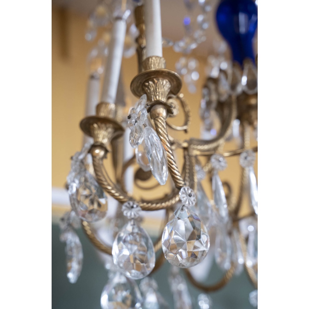 Paire de Lustes Néoclassique en bronze doré et cristal. Circa 1900 8